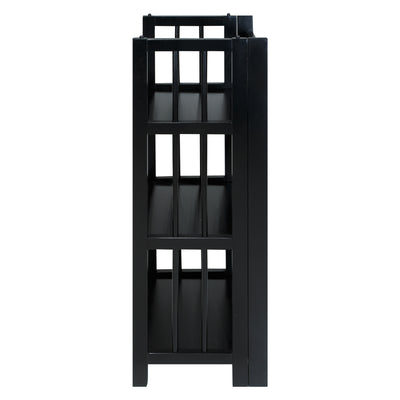 Casual Home 3 Shelf 14 Inch Folding Office Wood Room Furniture Bookcase, Black