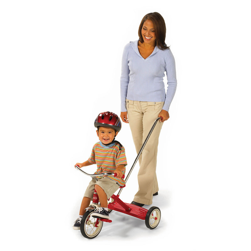 Radio Flyer 34TX Classic Steel Framed Tricycle with 3 Position Push Handle, Red