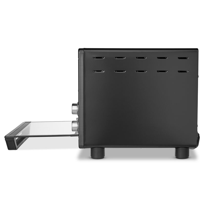 Bialetti Extra Large 6 Slice 1800 Watt Countertop Convection Toaster Oven, Black