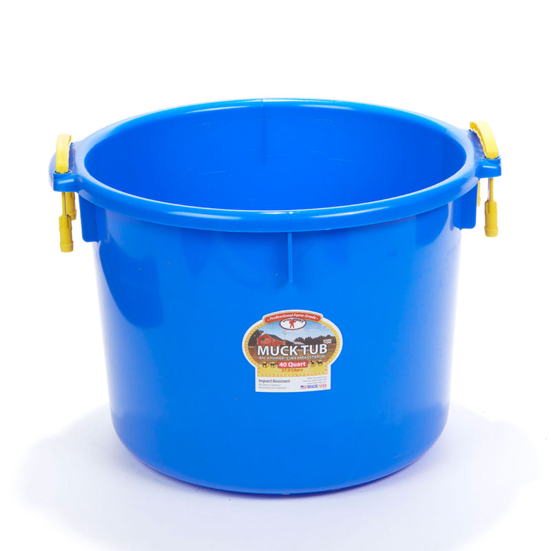Little Giant 40 Quart Durable and Versatile Utility Muck Tub w/Handles, Blue