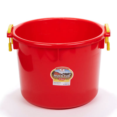 Little Giant 40 Quart Durable and Versatile Utility Muck Tub w/Handles, Red