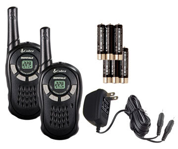 2) Pair COBRA CXT125 MicroTalk 16 Mile Walkie Talkie 2-Way Radios + 4) Headsets