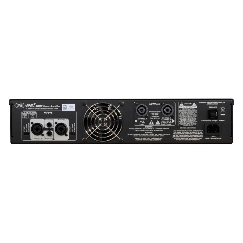 Peavey IPR2 3000 Professional DJ Lightweight 2 Channel Power Amplifier, Black