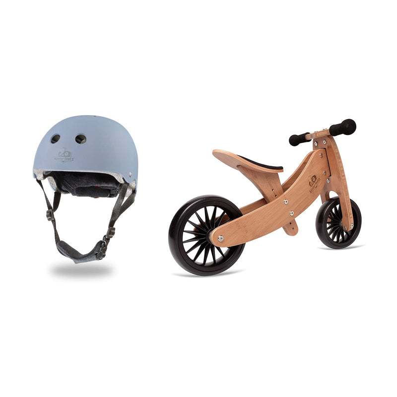 Kinderfeets Slate Blue Toddler Kids Helmet Bundle with Balance Bike Tricycle - VMInnovations