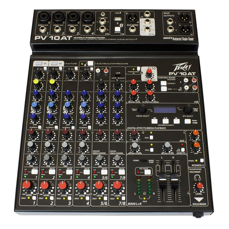 Peavey PV 10 AT 10 Channel Bluetooth Auto Tune USB Audio Compact Mixer (Used)
