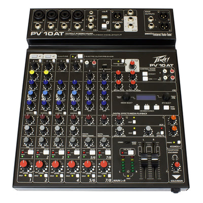Peavey 3612610 PV 10 AT 10 Channel Bluetooth Auto Tune USB Audio Compact Mixer