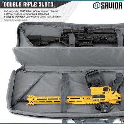 Savior Equipment SW Gray Urban Warfare Double Rifle Carrying Case, 42-Inch