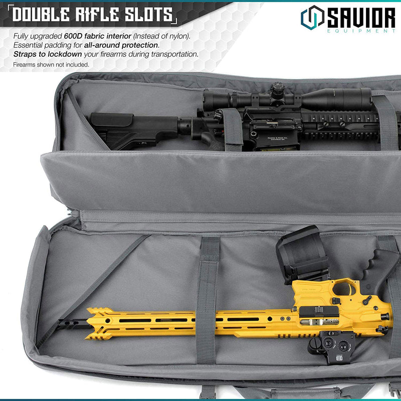 Savior Equipment SW Gray Urban Warfare Double Rifle Carrying Case, 42-Inch