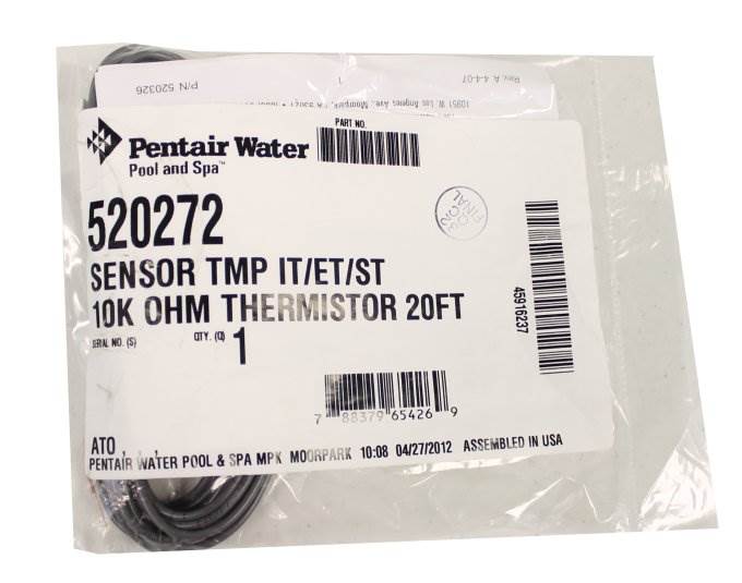 Pentair Water Air Solar Temperature Sensor IntelliTouch 20 Foot Cable | 520272