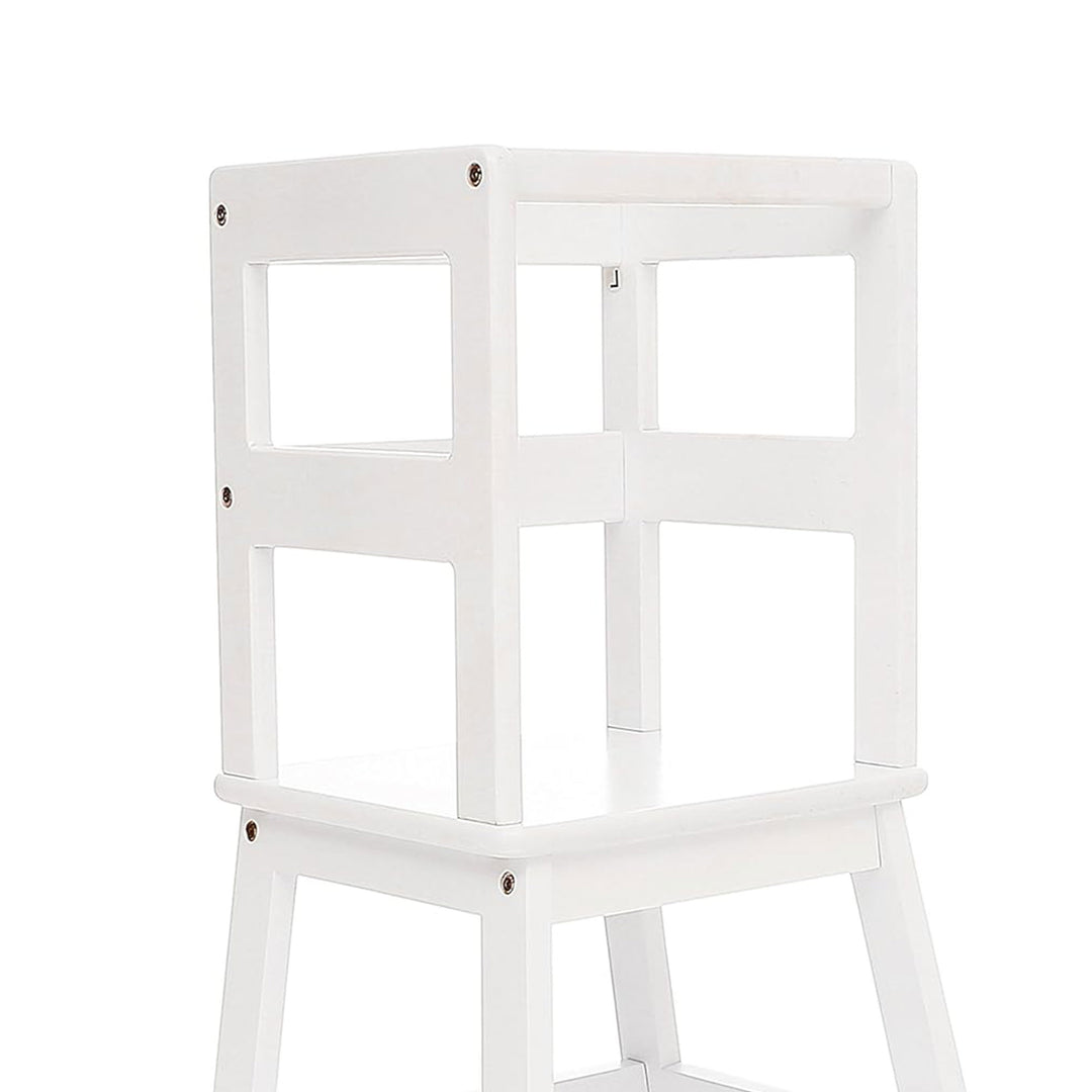 SDADI Kids Kitchen Step Stool Holds up to 150 Pounds with Safety Rail, White