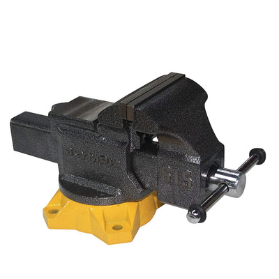 Olympia Tools 38 615 Powder Coated 5 Inch Mechanic Bench Vise with Yellow Base