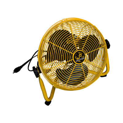 Jan Fan 12 Inch 50 Watt 3 Speed Industrial Workstation Floor Fan, Yellow