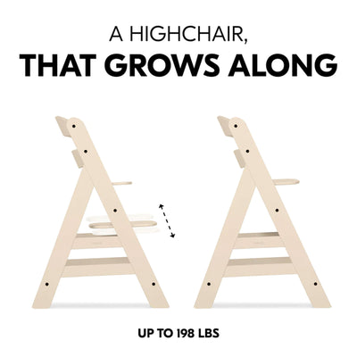 hauck Alpha+ Grow Along Adjustable Wooden Highchair, Beechwood, Vanilla(Used)