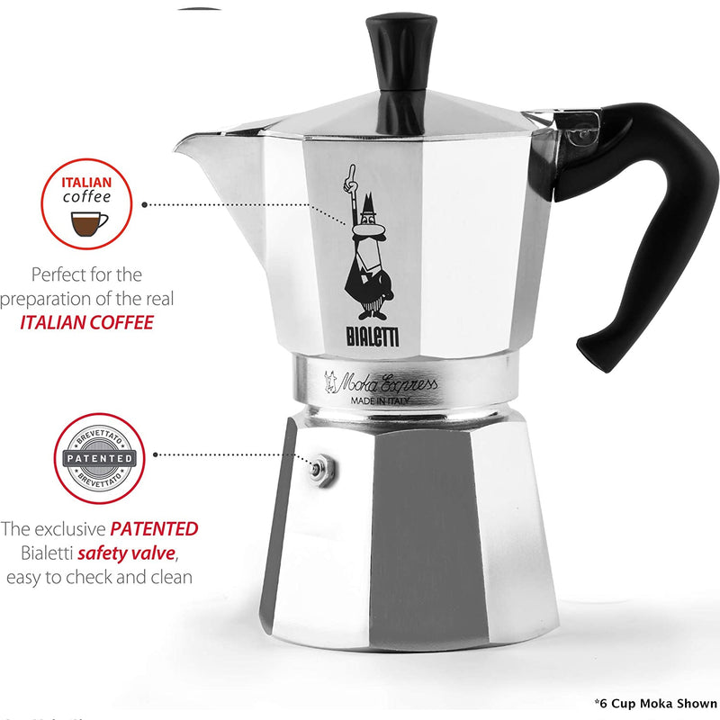 Bialetti Aluminum 9 Cup Stovetop Steamer Espresso Coffee Maker Brewer, Silver