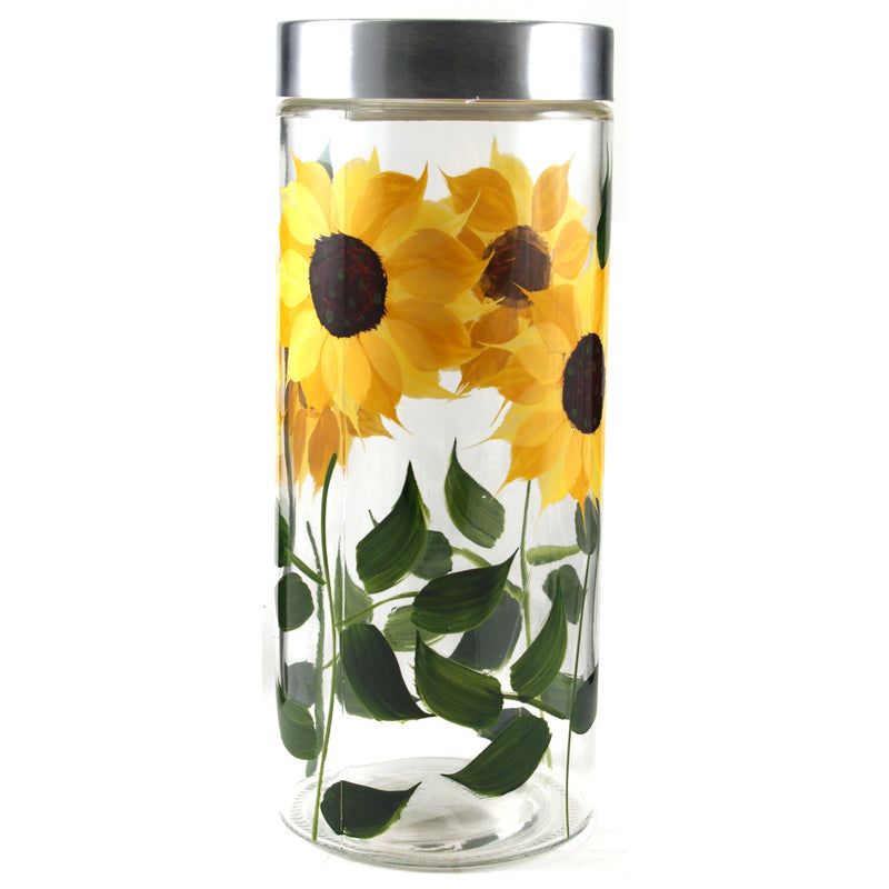Grant Howard 39517 72 Ounce X Large Hand Painted Sunflower Round Storage Jar