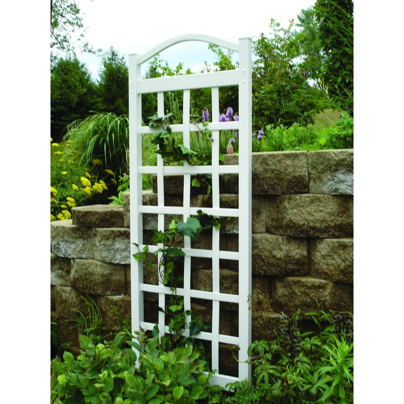 Dura-Trel Cambridge 28 x 75 Inch PVC Outdoor Garden Trellis, White (Open Box)