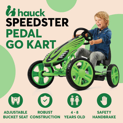Hauck Speedster Pedal Go Kart with Adjustable Bucket Seat for Kids Ages 4 to 8