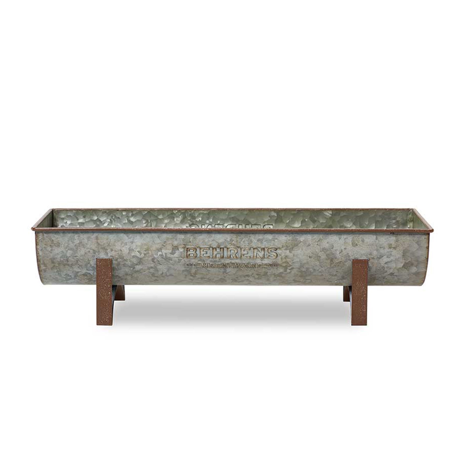 Behrens Versatile Large 19.75 Inch Galvanized Steel Trough Planter, Steel Gray - VMInnovations