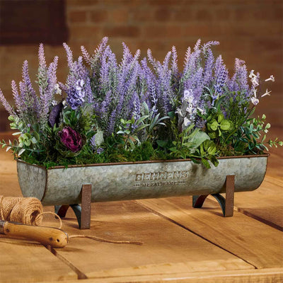 Behrens Versatile Large 19.75 Inch Galvanized Steel Trough Planter, Steel Gray - VMInnovations