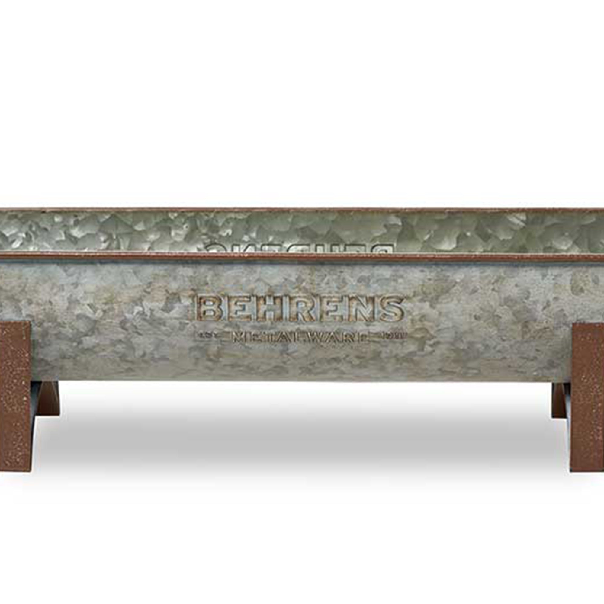 Behrens Versatile Large 19.75 Inch Galvanized Steel Trough Planter, Steel Gray - VMInnovations