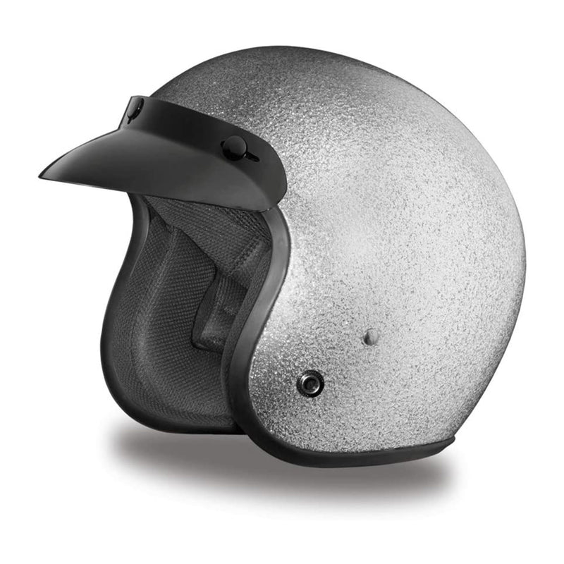 Daytona Cruiser XL Open Face 3/4 Shell DOT Approved Motorcycle Helmet, Silver