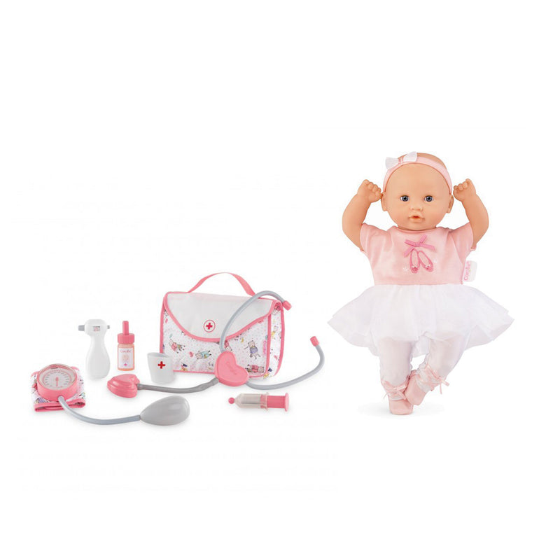 Corolle Mon Grand Poupon 5 Piece Toy Pediatrician Doctor Set w/ Ballerina Doll