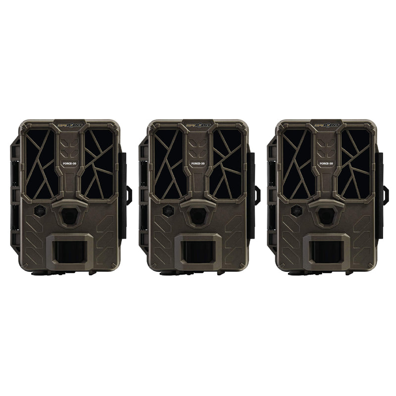 SPYPOINT FORCE-20 20MP Low Glow Infrared HD Video Hunting Trail Camera (3 Pack)
