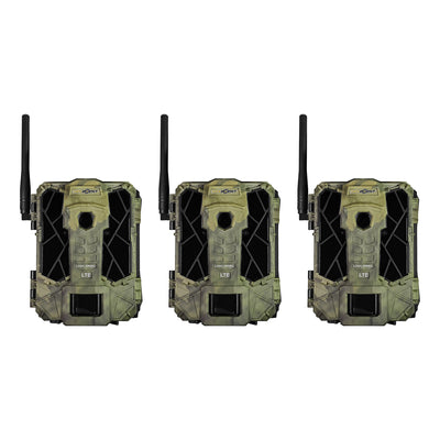 SPYPOINT 12MP No Glow 4G LTE Cellular Video Hunting Game Trail Camera (3 Pack)