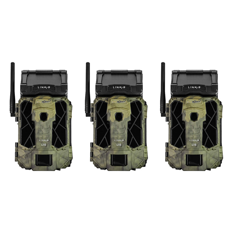 SPYPOINT LINK-S 12MP Solar 4G LTE HD Video Hunting Game Trail Camera (3 Pack)