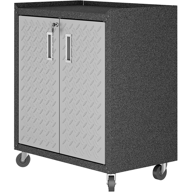Manhattan Comfort 3GMCC 30 Inch Fortress Steel Garage Tool Storage Cabinet, Gray