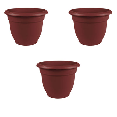 Bloem Ariana 6 Inch Self Watering Plastic Flowerpot Planter, Union Red (3 pack)