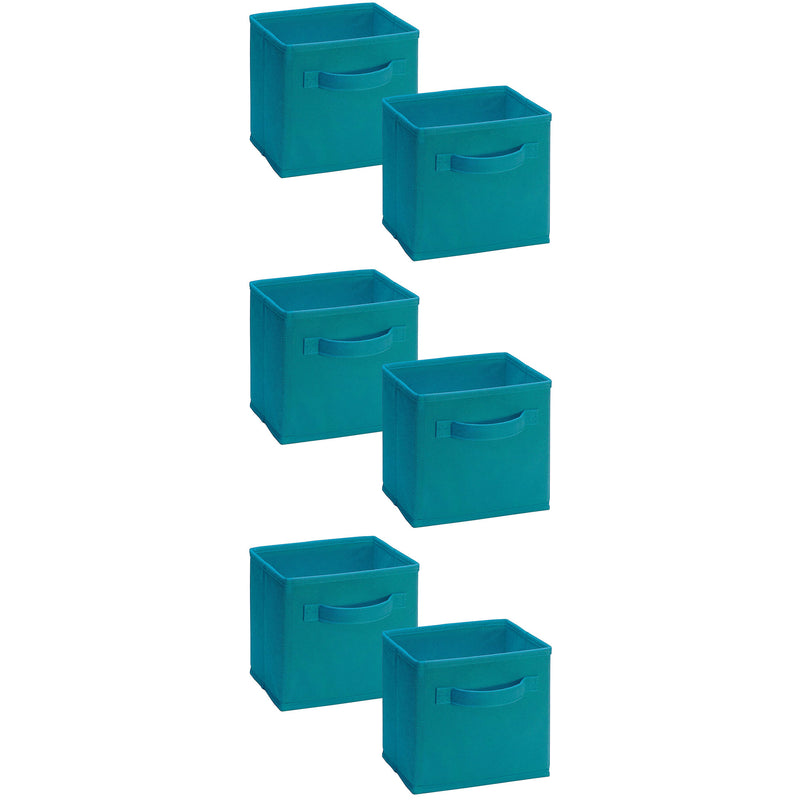 ClosetMaid Mini Collapsible Fabric Storage Cube w/ Handles, Ocean Blue (6 Pack)