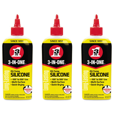 3-In-One Long Lasting Multiple Surface Quick Dry Silicone Lubricant (3 Pack)