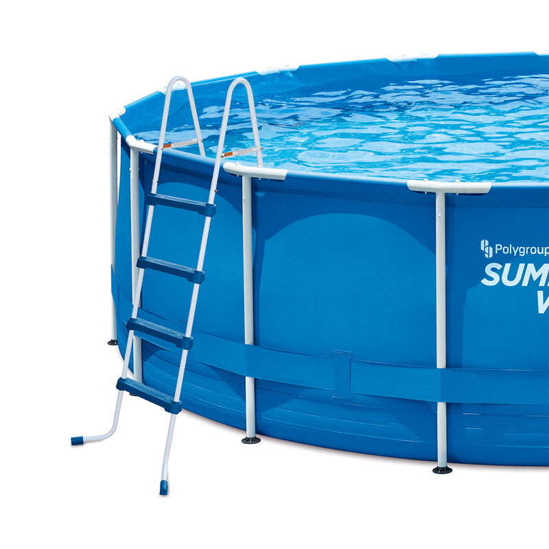 Summer Waves 52 Inch SureStep 4 Step Outdoor Above Ground Swimming Pool Ladder