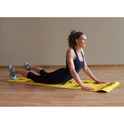 Prism Fitness 6 Millimeter Smart Mat with Exercises and Stretching Poses, Yellow
