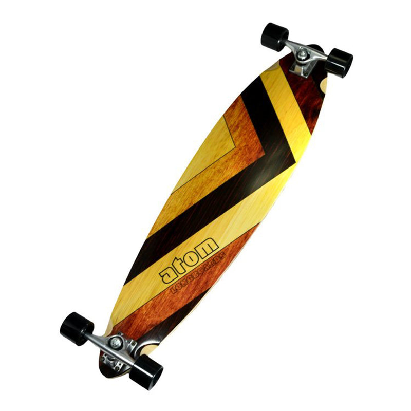 MBS 400130 Atom Pin-Tail Drop Deck 39 Inch Longboard Skateboard, Woody Design