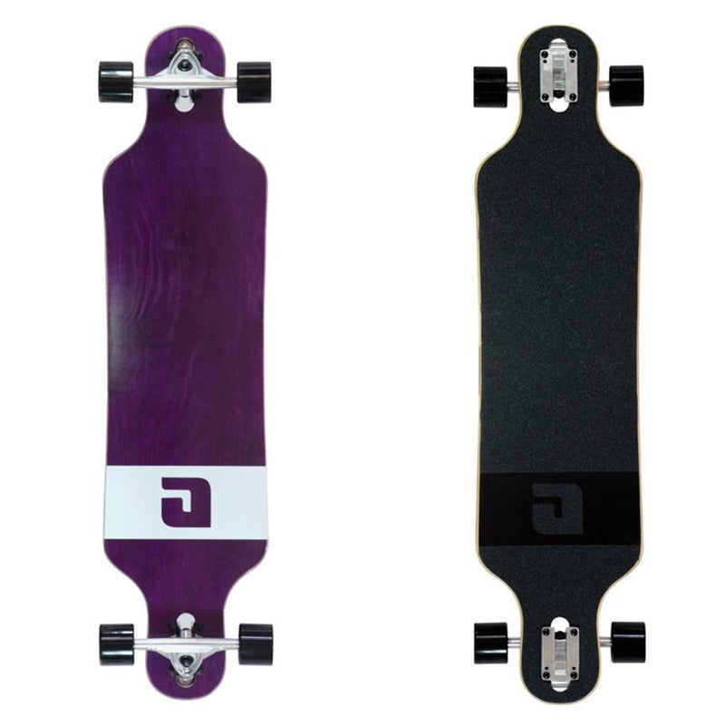 MBS 40014 Atom Drop Through 40-Inch Maple Longboard Skateboard, Purple Veneer