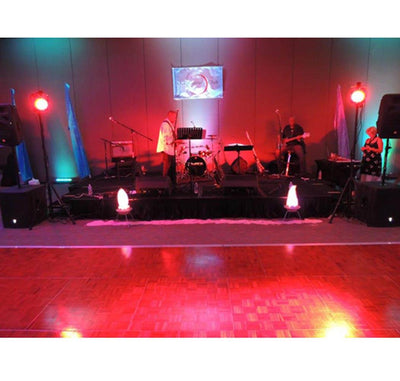 (4) CHAUVET BOB LED DJ Fire/Flame Simulator Lights w/ Table Legs & Hanging Chain