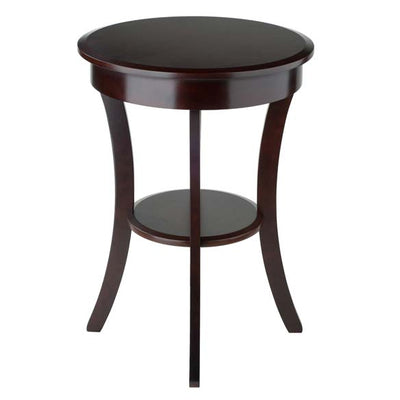 Winsome Sasha Wooden Round Home Accent Side Table with 1 Drawer, Cappuccino