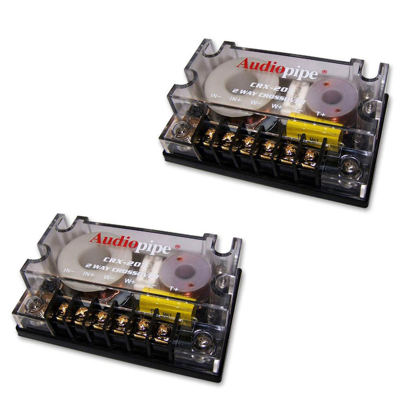 Audiopipe CRX-203 2 Way 4 Ohm Car Audio Passive Crossover Networks (2 Pack)