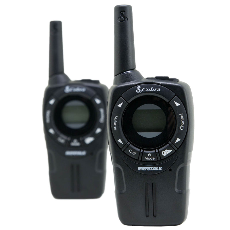 (4) NEW COBRA CXT235 MicroTalk 20 Mile Walkie Talkie 2-Way Radios + (4) Headsets