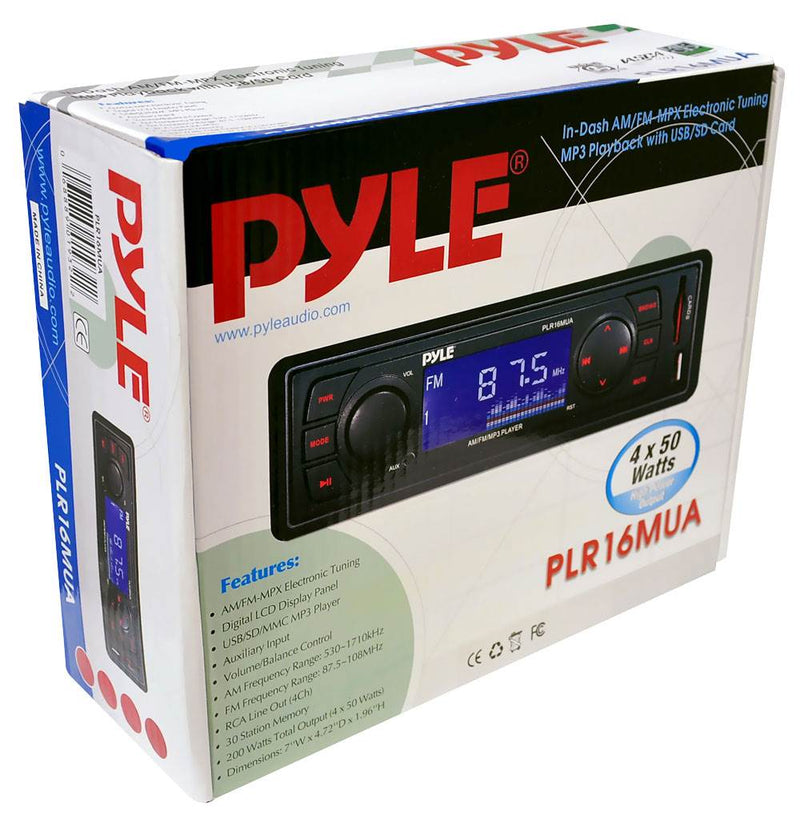 NEW PYLE PLR16MUA In-Dash MP3 Stereo Car Audio Receiver Player + USB/SD/AUX