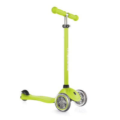 Globber Primo 3-Wheel Adjustable Kids Kick Scooter with Comfort Grips, Green