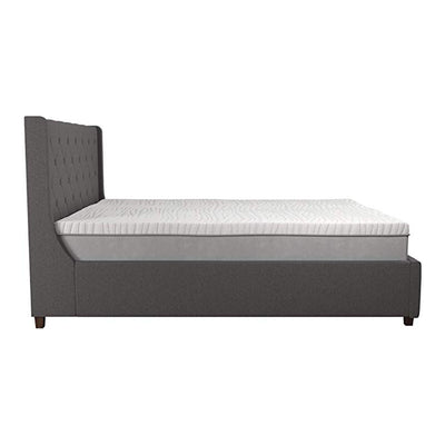 Dorel 4238429 CosmoLiving Mercer Upholstered Bed Frame Full Size, Gray Linen
