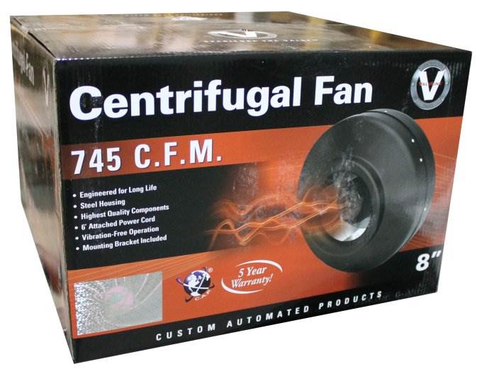(4) C.A.P Valuline 8" 745 CFM Hydroponic Centrifugal Inline Fan Blowers | VLF-8