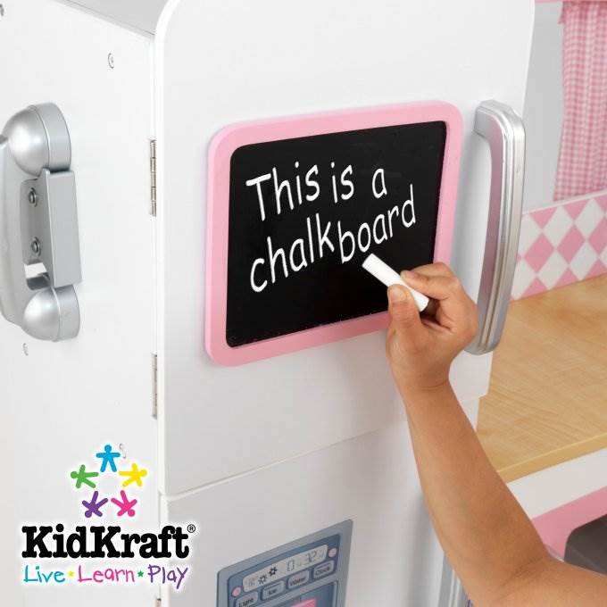 KidKraft Grand Gourmet Deluxe Corner Kitchen Kids Play Set & Pink Chef Apron