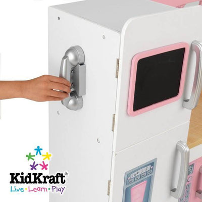 KidKraft Grand Gourmet Deluxe Corner Kitchen Kids Play Set & Pink Chef Apron