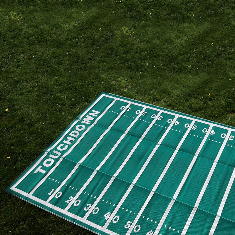 Camco 8 by 16 Ft Reversible American Football Field Design Patio Mat (Open Box)