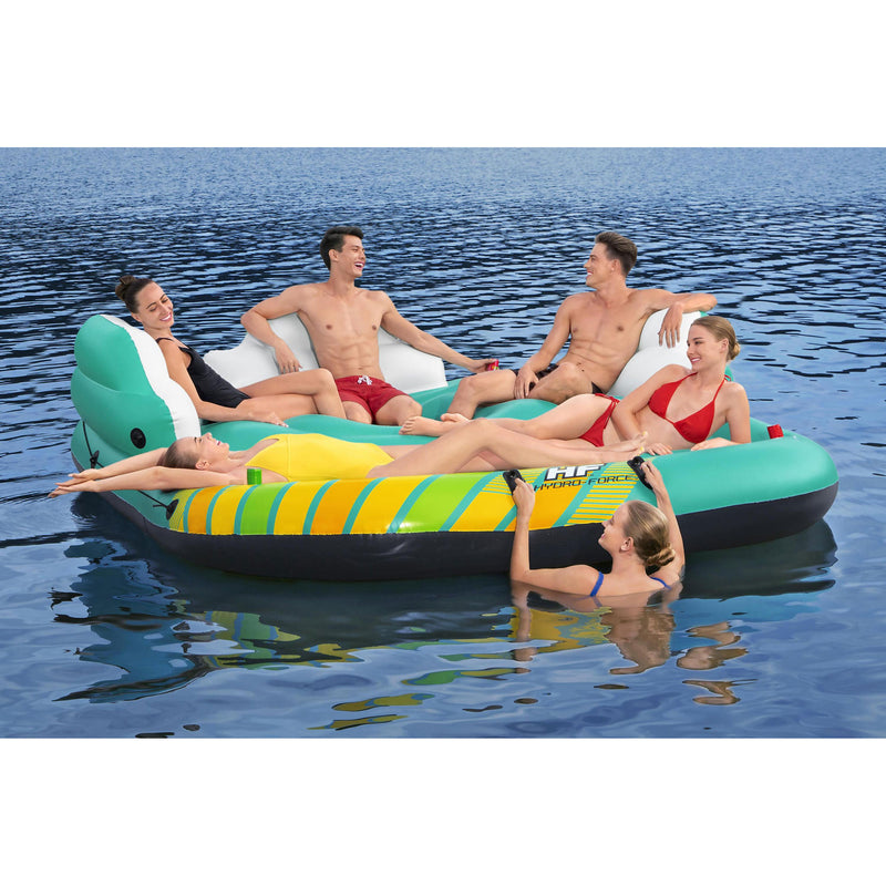 Bestway Hydro Force Sunny 5 Person Inflatable Floating Island Lounge Raft (Used)