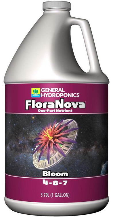 (2) General Hydroponics FloraNova Bloom 1 Gallon 128oz Liquid Nutrient Bottles